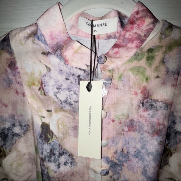 Commense Belted Balloon Sleeve Floral Dress - Picture 5 of 7